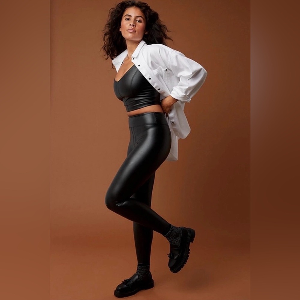 offline by aerie real luxe faux leather leggings NWT